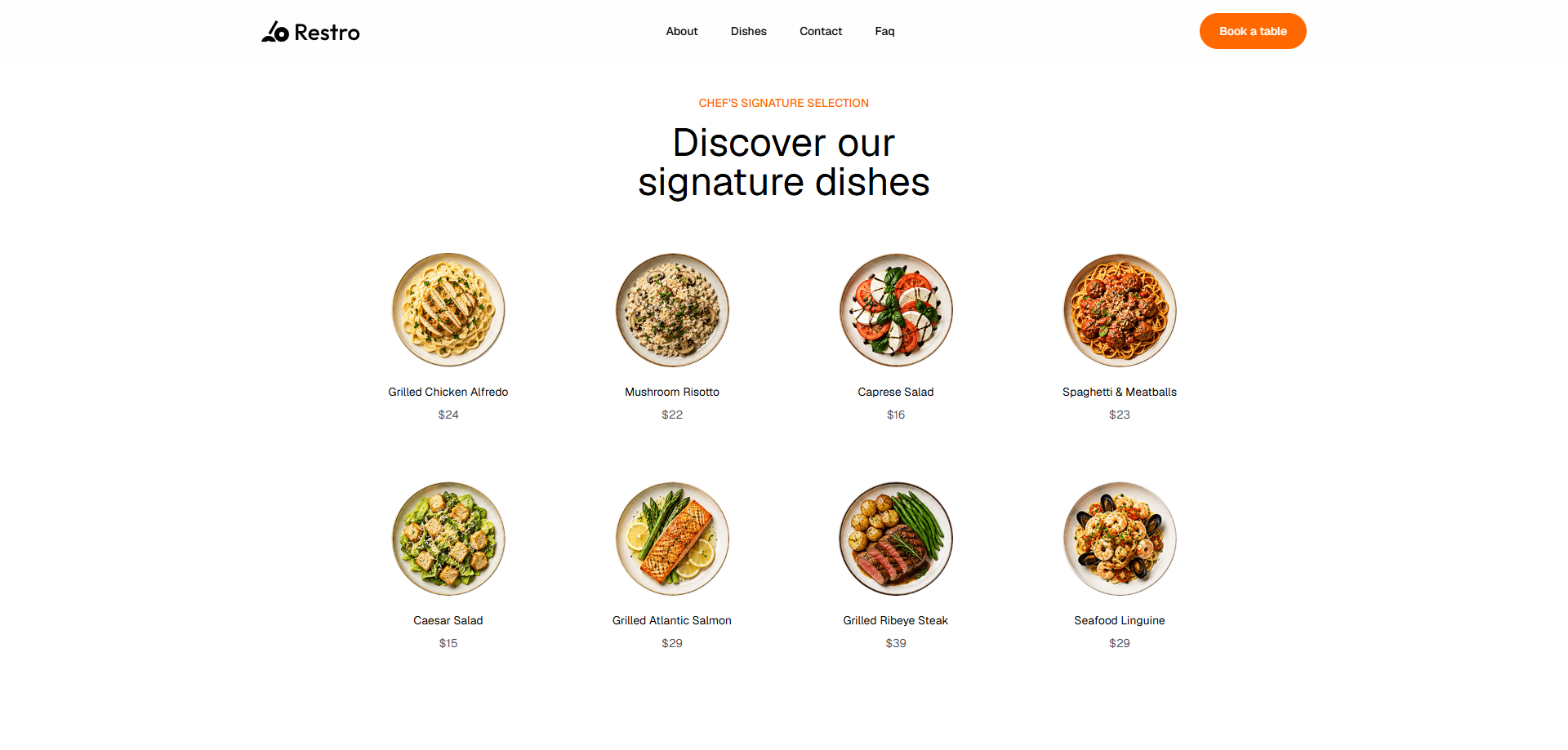 Featured Food Section